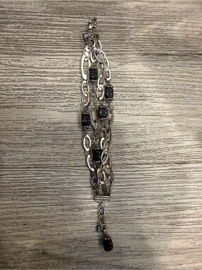 Brighton Silver Multi-Chain Bracelet with agate Stones
